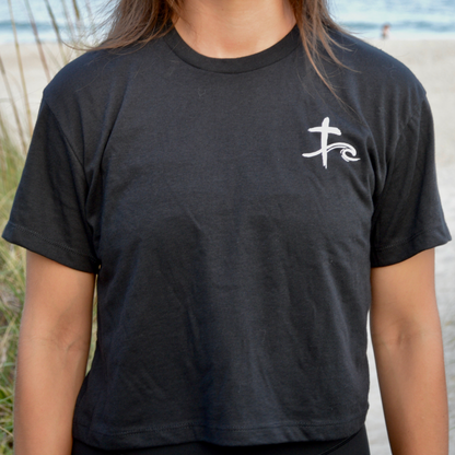 Anchored in Faith - Black (Crop Top)