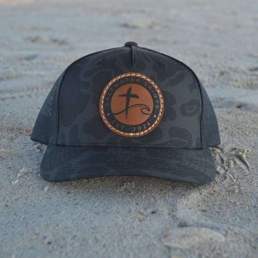 Hat - Circle Logo (Black Camo)