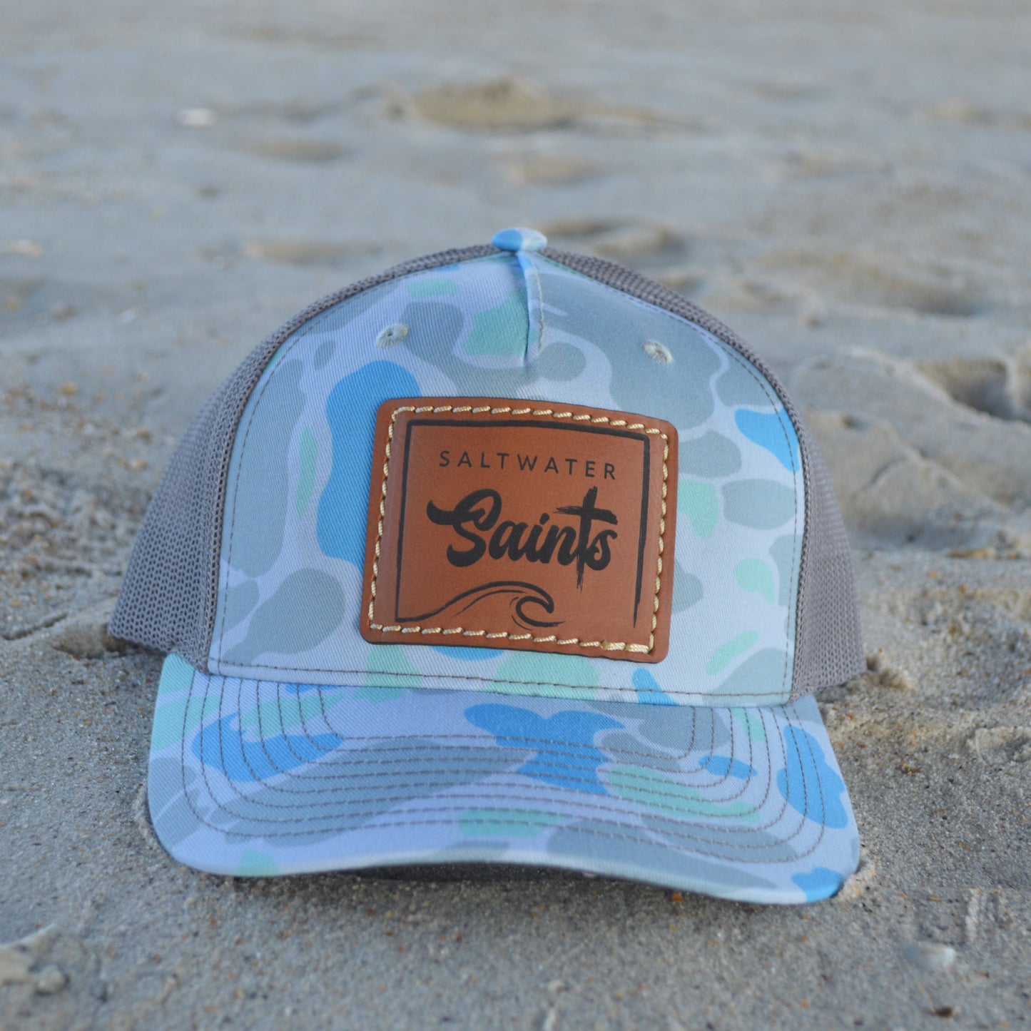 Hat - Square Logo (Blue and Camo)