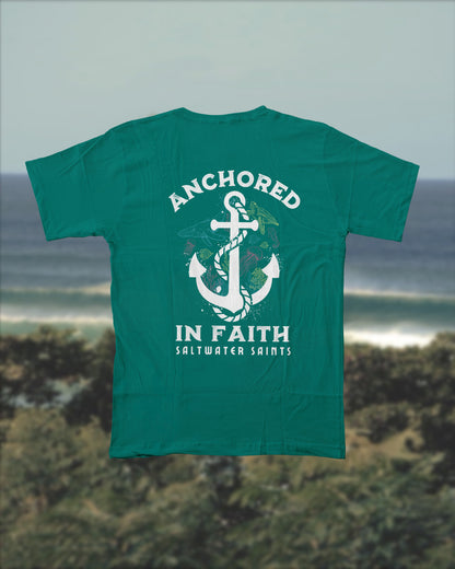 Anchored in Faith - Teal