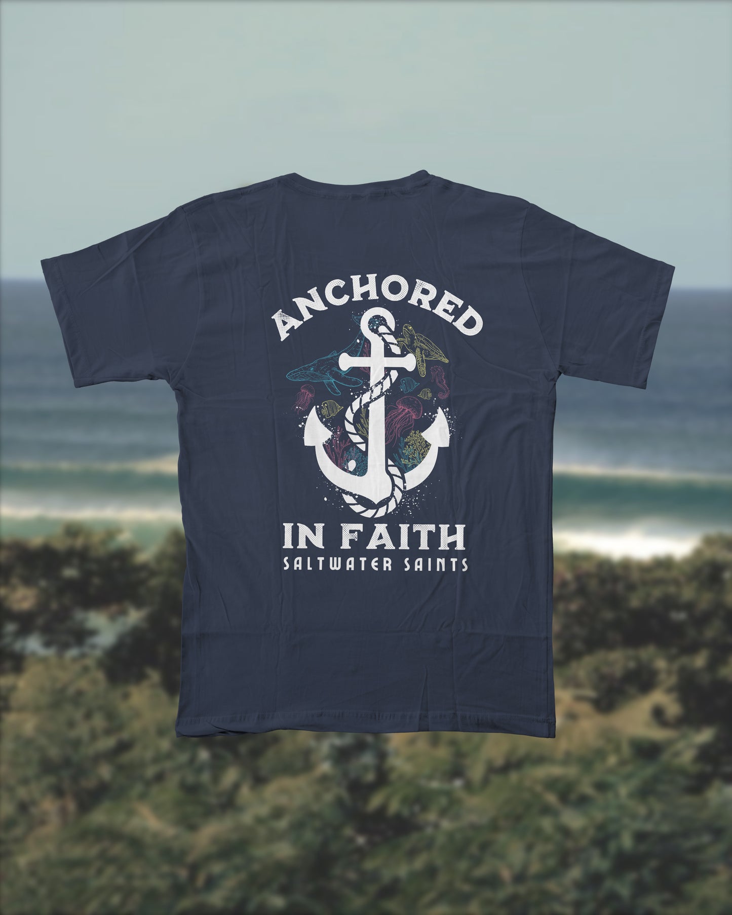 Anchored in Faith - Vintage Navy (Youth)